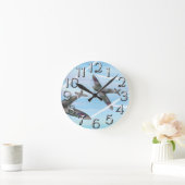Vintages Luftfahrzeug Runde Wanduhr (Zuhause)
