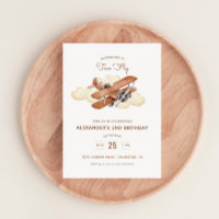 Vintages Luftfahrzeug zwei Fliegen zum Geburtstag