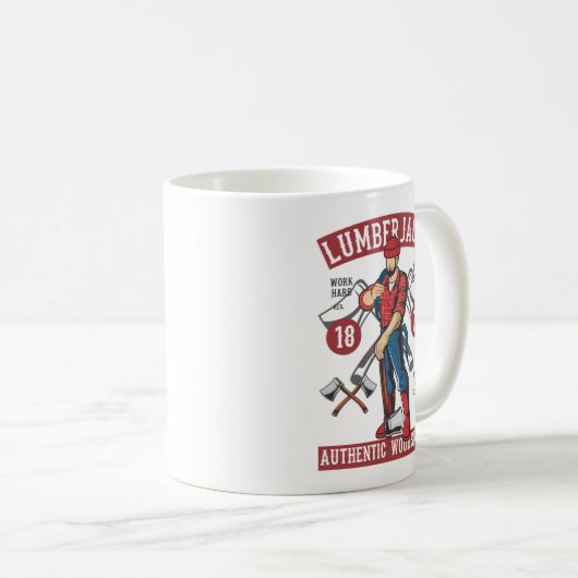 Vintages Lumberjack-Logo Kaffeetasse (VorderseiteRechts)
