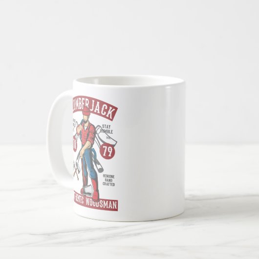 Vintages Lumberjack-Logo Kaffeetasse (Vorderseite Links)