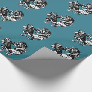 Vintages lustiges Rugby Geschenkpapier
