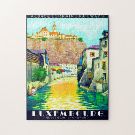 Vintages Luxembourg Europe Travel Poster Puzzle
