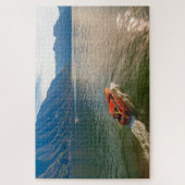 Vintages Luxusboot am Comer See, Italien Puzzle (Vertikal)