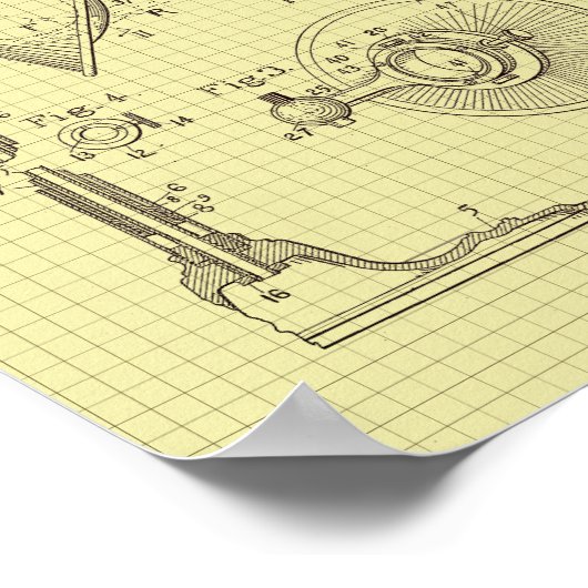 Vintages MacBeth Leselampenpatent Poster (Ecke)