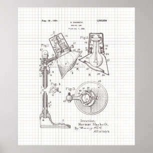 Vintages MacBeth Leselampenpatent Poster