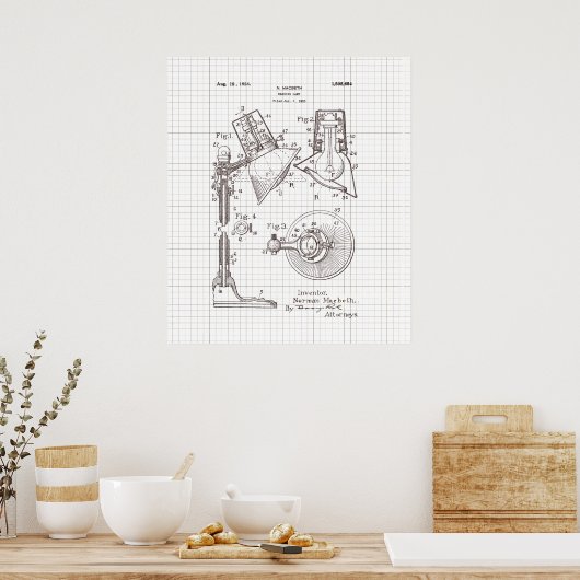 Vintages MacBeth Leselampenpatent Poster (Küche)