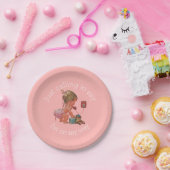 Vintages Mädchen auf Telefon-Baby-Dusche Pappteller (Party)