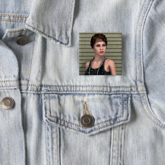Vintages Mädchen Button (Beispiel)
