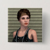 Vintages Mädchen Button (Vorderseite)