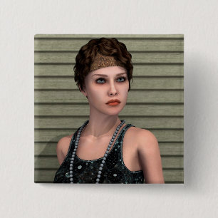 Vintages Mädchen Button