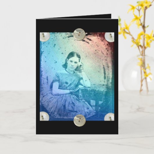 Vintages Mädchen, du bist lieb Karte (Gelbe Blume)