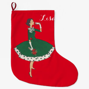 Vintages Mädchen Großer Weihnachtsstrumpf