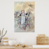 Vintages Mädchen im Garten von Charles Robinson Poster (Küche)