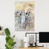 Vintages Mädchen im Garten von Charles Robinson Poster (Heimbüro)