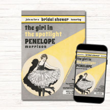 Vintages Mädchen im Spotlight-Brautparty