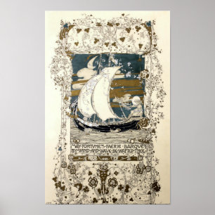 Vintages Mädchen in Sailboat von Jessie Marion Kin Poster