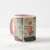 Vintages Mädchen, Kinderwäscherei Hängekleidung Tasse (Vorderseite Links)