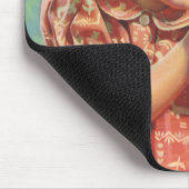 Vintages Mädchen mit Baby Chick, glückliches Kind  Mousepad (Ecke)