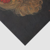 Vintages Mädchen mit Blume Decoupage Seidenpapier (Detail)