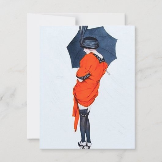 Vintages Mädchen mit Dach-Einladungen Einladung (Vorderseite)