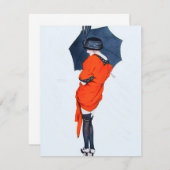 Vintages Mädchen mit Dach-Einladungen Einladung (Vorne/Hinten)