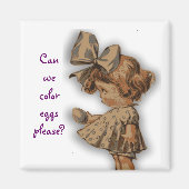 Vintages Mädchen mit Ei Magnet (Vorne)