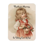 Vintages Mädchen mit Kätzchen Magnet (Vertikal)