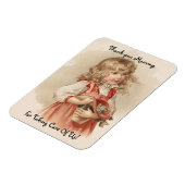 Vintages Mädchen mit Kätzchen Magnet (Linke Seite)