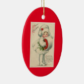 Vintages Mädchen mit Muff Keramik Ornament (Rechts)