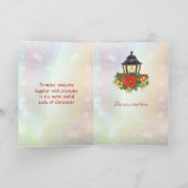 Vintages Mädchen mit Regenschirm Weihnachtskarte Feiertagskarte (Innenseite)