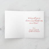 Vintages Mädchen mit Rentier Weihnachtskarte Karte (Innenseite)