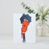 Vintages Mädchen mit Schirmpostkarte Postkarte (Stehend Vorderseite)