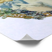 Vintages Mädchen mit schönen Blume und Bow Poster (Ecke)