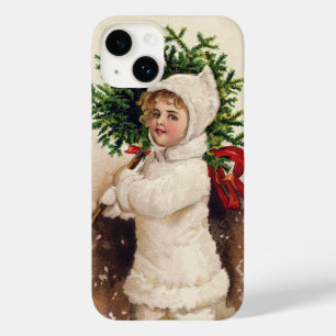 Vintages Mädchen mit Weihnachtsbaum, Ellen Clapsad Case-Mate iPhone 14 Hülle