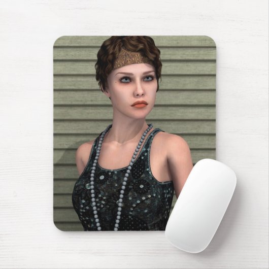 Vintages Mädchen Mousepad (Mit Mouse)