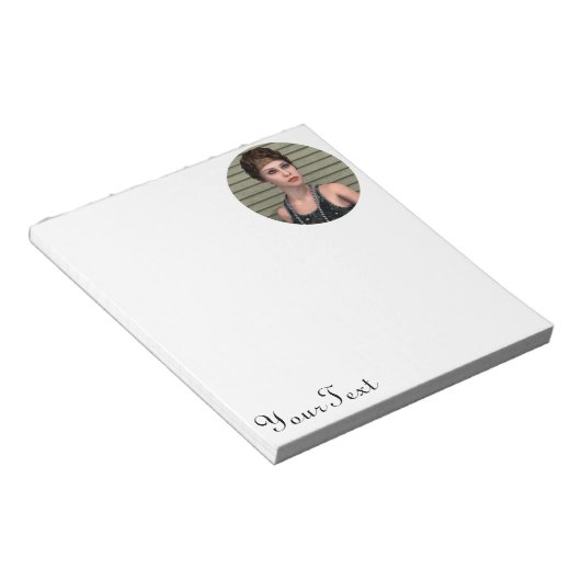 Vintages Mädchen Notizblock (angewinkelt)