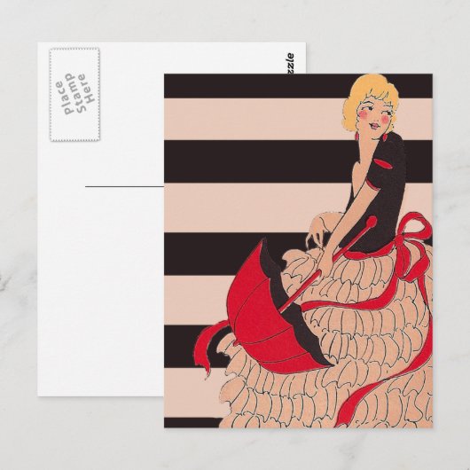 Vintages Mädchen Postkarte (Vorne/Hinten)