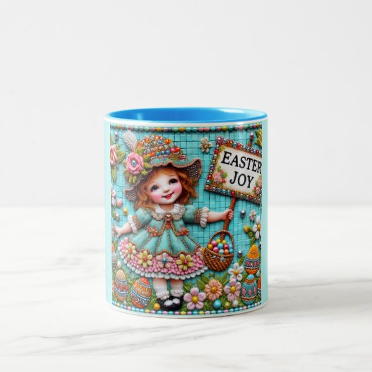 VINTAGES MÄDCHEN~ Sehr süß Zweifarbige Tasse (Mittel)