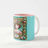 VINTAGES MÄDCHEN~ Sehr süß Zweifarbige Tasse (VorderseiteRechts)