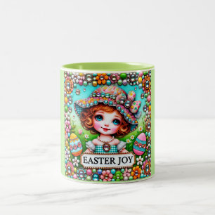 VINTAGES MÄDCHEN~ Sehr süß Zweifarbige Tasse