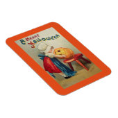 Vintages Mädchen und Kürbiskröte Magnet (Rechte Seite)