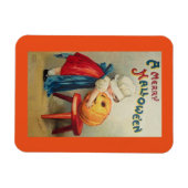 Vintages Mädchen und Kürbiskröte Magnet (Horizontal)