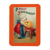 Vintages Mädchen und Kürbiskröte Magnet (Vertikal)