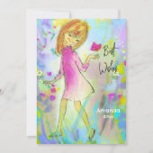 Vintages mädchenhaftes Weihnachtsjubiläum Feiertagskarte (Vorderseite)