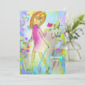 Vintages mädchenhaftes Weihnachtsjubiläum Feiertagskarte (Stehend Vorderseite)