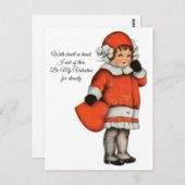 Vintages Mädchenherz in Hand Valentine Postkarte (Vorne/Hinten)