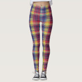 Vintages Madras Kariertes Muster Leggings (Vorderseite)