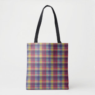 Vintages Madras Kariertes Muster Tasche