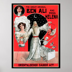 Vintages Magic Poster, der große Original Ben Ali Poster