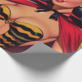 Vintages Magier-Button auf Geschenkpapier (Ecke)